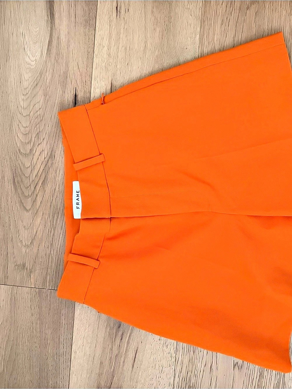 Frame High Waisted Trouser Shorts in Nectarine Like New
